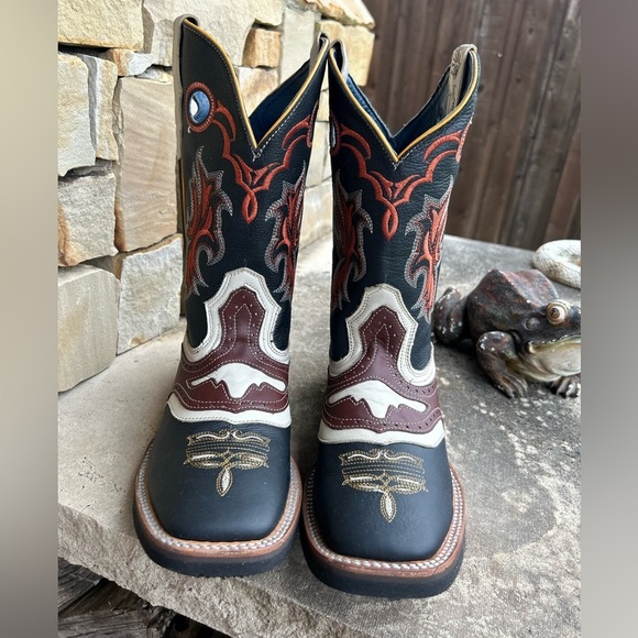 Western Cowboy Mens Boots full grain hide leather square tipSz-27 (US 8.5) locBB - Picture 9 of 13